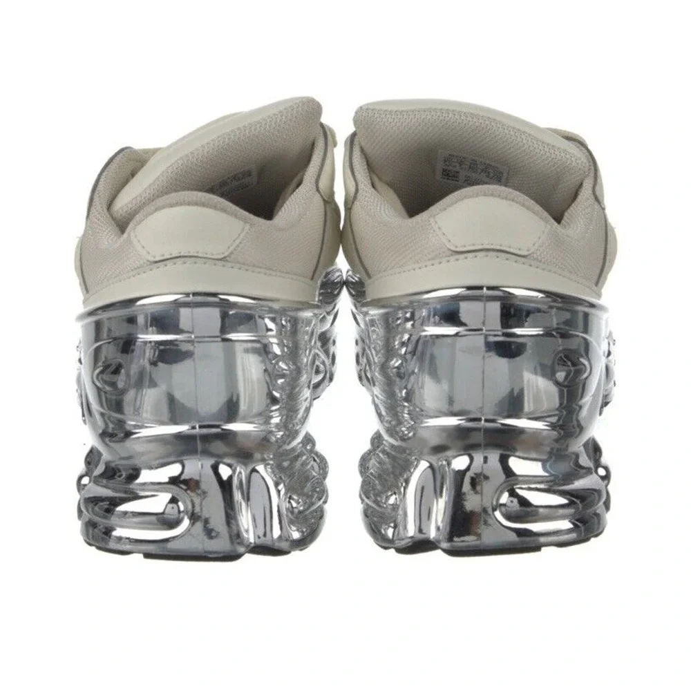 USED Adidas x Raf Simons Ozweego Metallic Mirrored Silver Cream Sz 7.5‎ EE7945